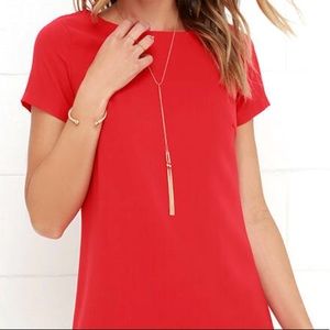 Lulus Red Shift Dress